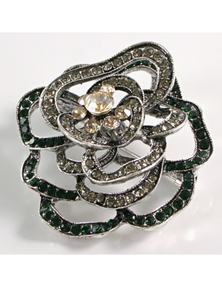 BROSZKA BROSZA AŻUROWA RÓŻA VINTAGE STARE SREBRO LOLITA AKCESORIA