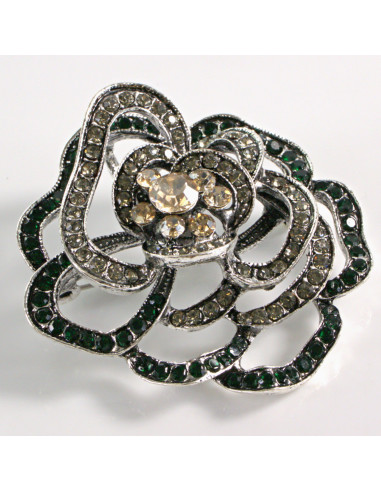 BROSZKA BROSZA AŻUROWA RÓŻA VINTAGE STARE...