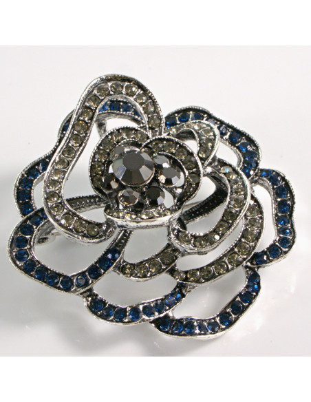 BROSZKA BROSZA AŻUROWA RÓŻA VINTAGE KOLOROWA   LOLITA AKCESORIA