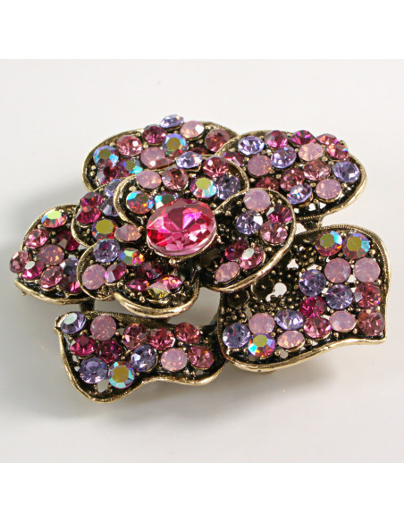 BROSZKA BROSZA DUŻY KWIAT RÓŻOWA RÓŻA VINTAGE LOLITA AKCESORIA