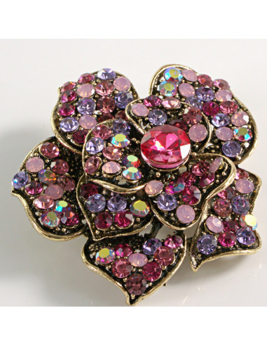 BROSZKA BROSZA DUŻY KWIAT RÓŻOWA RÓŻA VINTAGE...