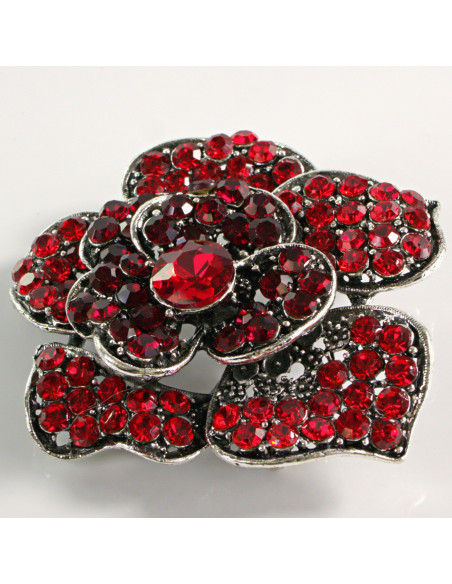 BROSZKA BROSZA DUŻY KWIAT CZERWONA RÓŻA VINTAGE LOLITA AKCESORIA