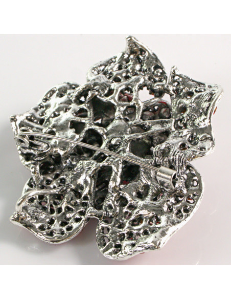 BROSZKA BROSZA DUŻY KWIAT CZERWONA RÓŻA VINTAGE LOLITA AKCESORIA