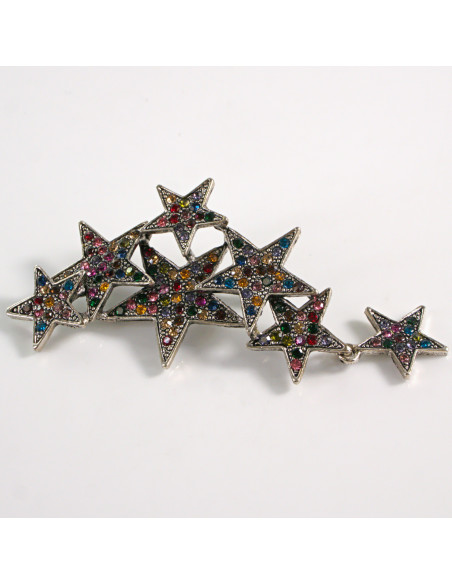 BROSZKA BROSZA GWIAZDY GWIAZDKI KOLOROWE CYRKONIE LOLITA AKCESORIA