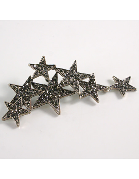 BROSZKA BROSZA GWIAZDY GWIAZDKI  SZARE CYRKONIE LOLITA AKCESORIA