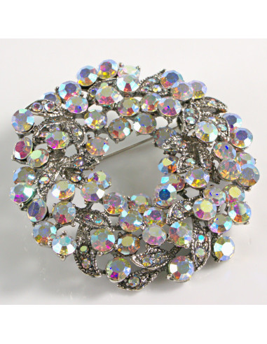 BROSZKA BROSZA VINTAGE WIENIEC CYRKONIE CRYSTAL...