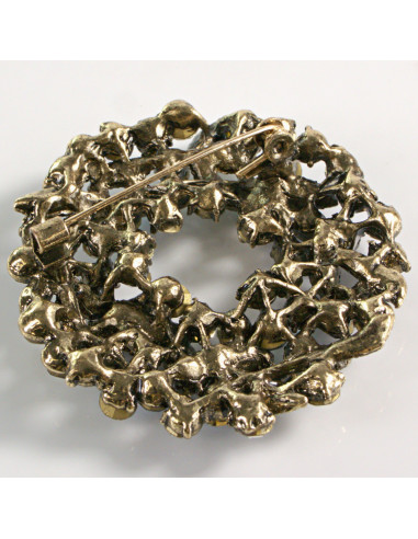 BROSZKA BROSZA VINTAGE WIENIEC ZIELONY CYRKONIE...