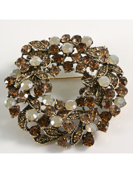 BROSZKA BROSZA VINTAGE WIENIEC BRĄZOWE  CYRKONIE  LOLITA AKCESORIA