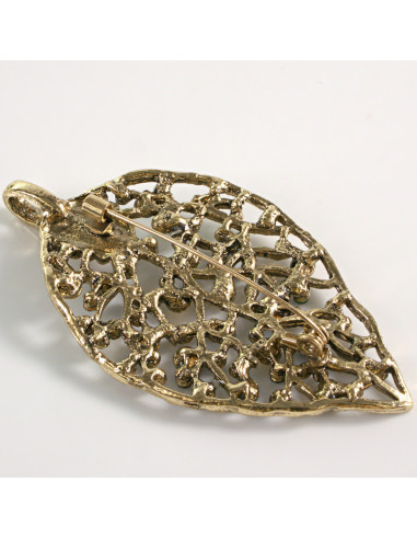 BROSZKA BROSZA  LIŚĆ LISTEK STARE ZŁOTO...