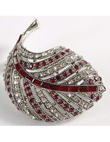 BROSZKA BROSZA  LIŚĆ LISTEK Z CZERWONYMI...