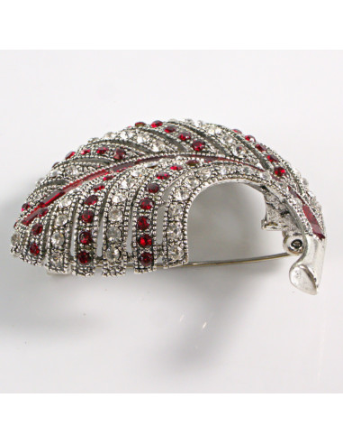 BROSZKA BROSZA  LIŚĆ LISTEK Z CZERWONYMI...