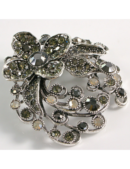 BROSZKA BROSZA DUŻA ROZETA WIENIEC Z KWIATEM VINTAGE  LOLITA AKCESORIA