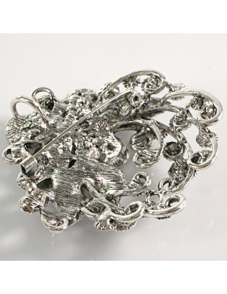 BROSZKA BROSZA DUŻA ROZETA WIENIEC Z KWIATEM VINTAGE  LOLITA AKCESORIA