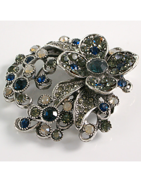 BROSZKA BROSZA DUŻA ROZETA WIENIEC Z KWIATEM VINTAGE  LOLITA AKCESORIA