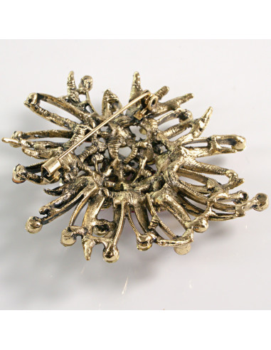 BROSZKA BROSZA DUŻA ROZETA WIENIEC Z KWIATEM...