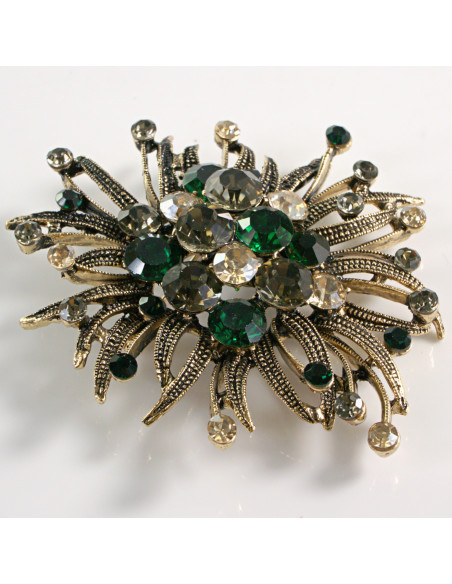 BROSZKA BROSZA DUŻA ROZETA WIENIEC Z KWIATEM VINTAGE  LOLITA AKCESORIA