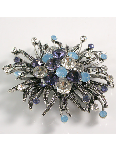 BROSZKA BROSZA DUŻA ROZETA WIENIEC Z KWIATEM VINTAGE  LOLITA AKCESORIA