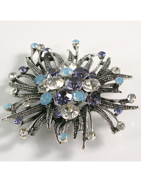 BROSZKA BROSZA DUŻA ROZETA WIENIEC Z KWIATEM VINTAGE  LOLITA AKCESORIA