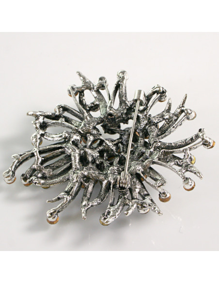 BROSZKA BROSZA DUŻA ROZETA WIENIEC Z KWIATEM VINTAGE  LOLITA AKCESORIA