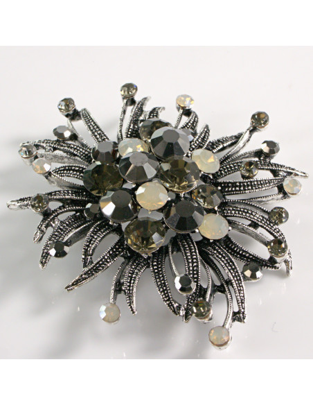 BROSZKA BROSZA DUŻA ROZETA WIENIEC Z KWIATEM VINTAGE  LOLITA AKCESORIA