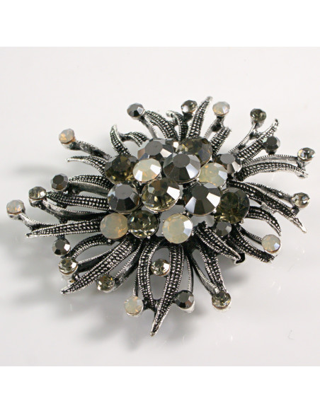 BROSZKA BROSZA DUŻA ROZETA WIENIEC Z KWIATEM VINTAGE  LOLITA AKCESORIA