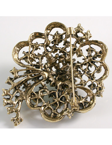 BROSZKA BROSZA DUŻA ROZETA WIENIEC Z KWIAT...