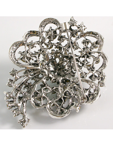 BROSZKA BROSZA DUŻA ROZETA WIENIEC Z KWIAT...