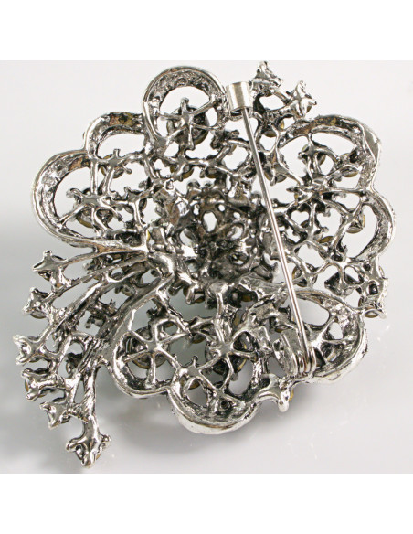 BROSZKA BROSZA DUŻA ROZETA WIENIEC Z KWIAT VINTAGE  LOLITA AKCESORIA