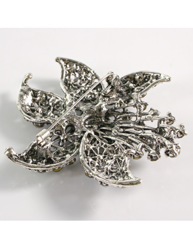 BROSZKA BROSZA DUŻY KWIAT GWIAZDA GRAFIT...