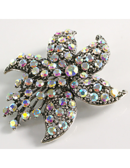 BROSZKA BROSZA DUŻY KWIAT GWIAZDA CRYSTAL AB VINTAGE  LOLITA AKCESORIA