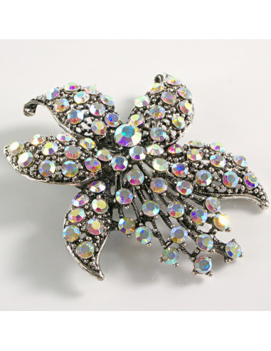 BROSZKA BROSZA DUŻY KWIAT GWIAZDA CRYSTAL AB...