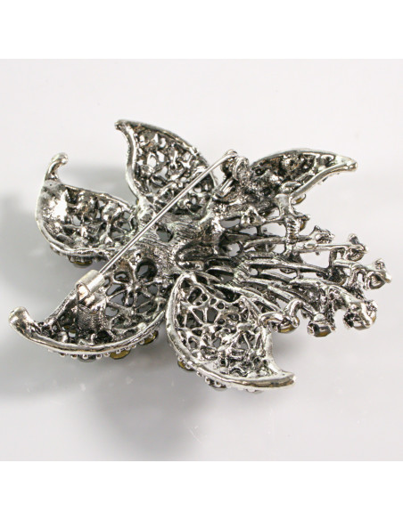 BROSZKA BROSZA DUŻY KWIAT GWIAZDA CRYSTAL AB VINTAGE  LOLITA AKCESORIA