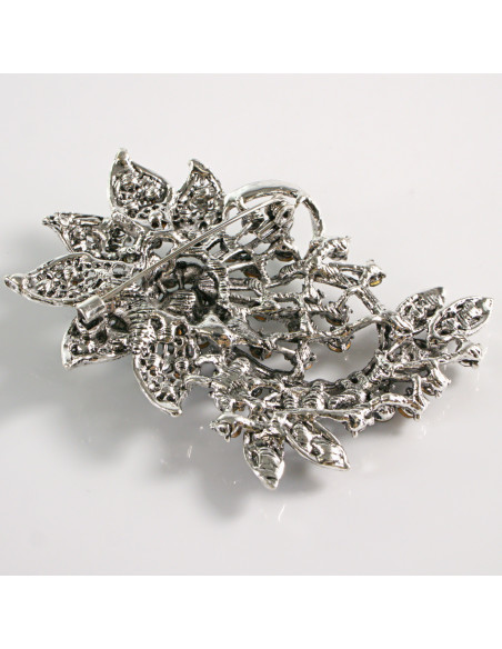 BROSZKA BROSZA DUŻY KWIAT STARE SREBRO VINTAGE  LOLITA AKCESORIA