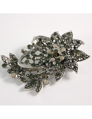 BROSZKA BROSZA DUŻY KWIAT STARE SREBRO VINTAGE...