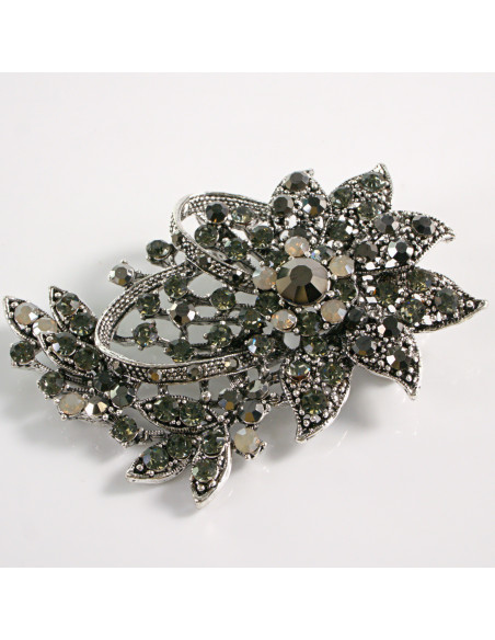 BROSZKA BROSZA DUŻY KWIAT STARE SREBRO VINTAGE  LOLITA AKCESORIA