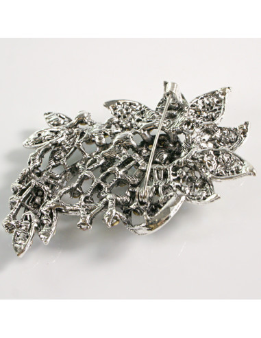 BROSZKA BROSZA DUŻY KWIAT CRYSTAL AB VINTAGE...