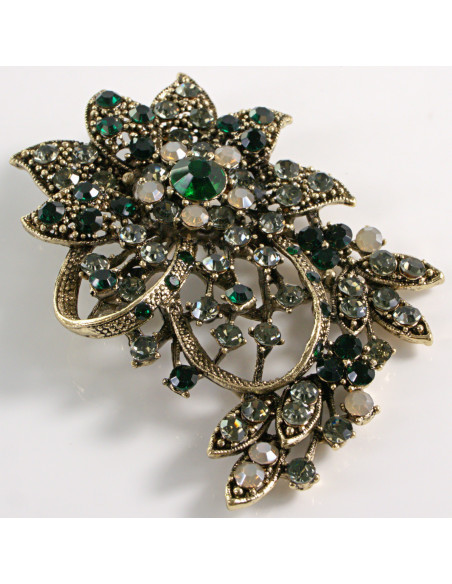 BROSZKA BROSZA DUŻY KWIAT STARE ZŁOTO  VINTAGE  LOLITA AKCESORIA