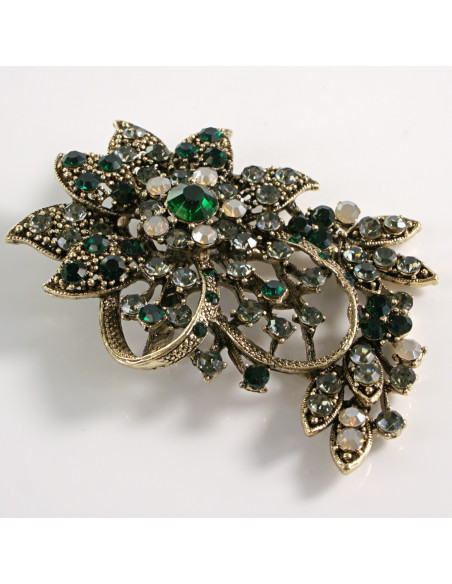 BROSZKA BROSZA DUŻY KWIAT STARE ZŁOTO  VINTAGE  LOLITA AKCESORIA