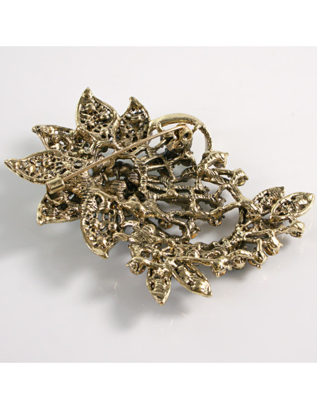 BROSZKA BROSZA DUŻY KWIAT STARE ZŁOTO  VINTAGE  LOLITA AKCESORIA