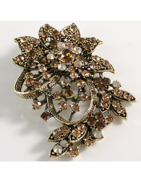 BROSZKA BROSZA DUŻY KWIAT STARE ZŁOTO VINTAGE  LOLITA AKCESORIA