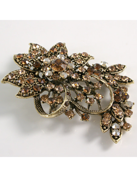 BROSZKA BROSZA DUŻY KWIAT STARE ZŁOTO VINTAGE  LOLITA AKCESORIA