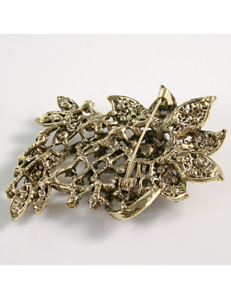BROSZKA BROSZA DUŻY KWIAT STARE ZŁOTO VINTAGE  LOLITA AKCESORIA