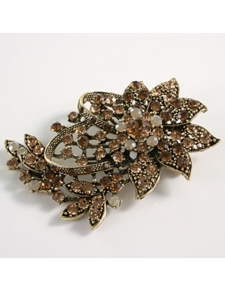 BROSZKA BROSZA DUŻY KWIAT STARE ZŁOTO VINTAGE  LOLITA AKCESORIA