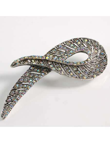 BROSZKA BROSZA  ZAWIJAS RÓG OBFITOŚCI  crystal AB VINTAGE  LOLITA AKCESORIA