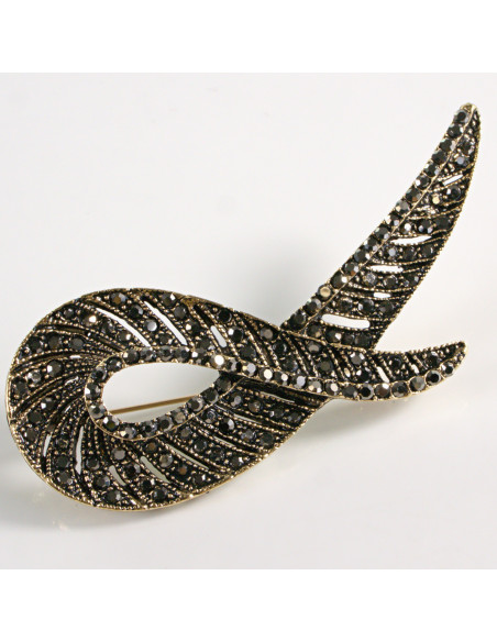 BROSZKA BROSZA  ZAWIJAS RÓG OBFITOŚCI STARE ZŁOTO VINTAGE  LOLITA AKCESORIA