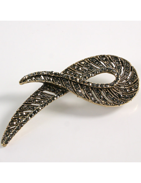 BROSZKA BROSZA  ZAWIJAS RÓG OBFITOŚCI STARE ZŁOTO VINTAGE  LOLITA AKCESORIA