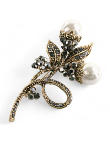 Broszka Brosza KWIAT PERŁOWE PĄKI Lolita Accessories Przypinka Ozdobna