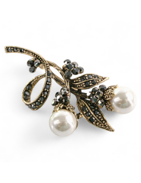 Broszka Brosza KWIAT PERŁOWE PĄKI Lolita Accessories Przypinka Ozdobna