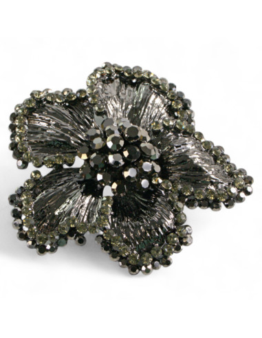 Broszka Brosza Grafitowy Kwiat Lolita Accessories