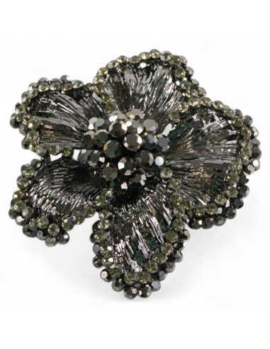 Broszka Brosza Grafitowy Kwiat Lolita Accessories